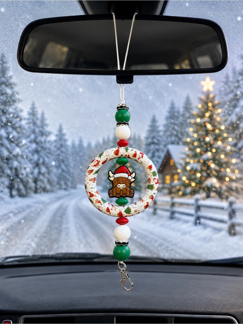 Christmas Highland Cow Car Freshie Holder